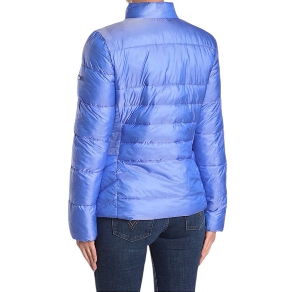 Via Spiga Ice Blue Smocked Quilted Puffer Jacket Size S - Picture 12 of 12